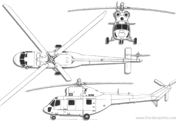 Вертолет PZL W.3 Sokol - чертежи, габариты, рисунки