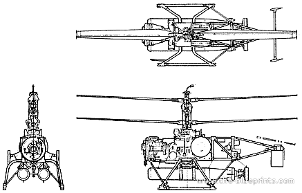 Вертолет QH-50C Drone Anti-Submarine Helicopter (DASH) - чертежи, габариты, рисунки