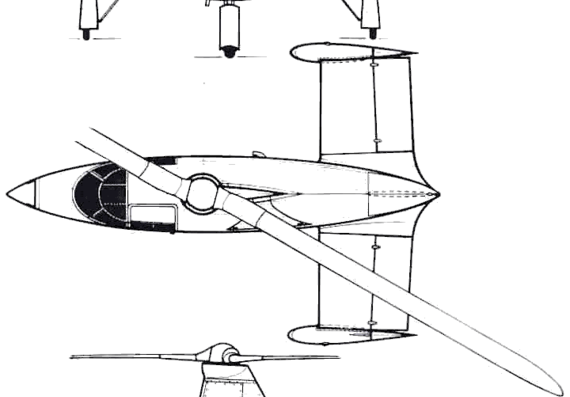 Вертолет SNCASE SE-700 - чертежи, габариты, рисунки