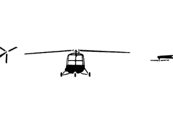 Вертолет Saunders Roe Skeeter - чертежи, габариты, рисунки