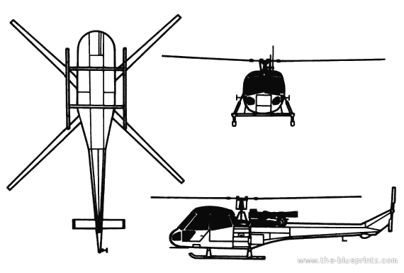 Вертолет Scout Wasp - чертежи, габариты, рисунки