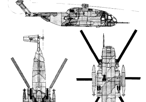 Вертолет Sikorski HH-53C - чертежи, габариты, рисунки
