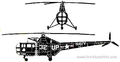Вертолет Sikorski S-51 HO-3S - чертежи, габариты, рисунки