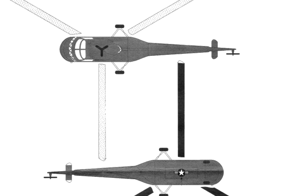 Sikorski S-55 HRS-1 helicopter - drawings, dimensions, figures