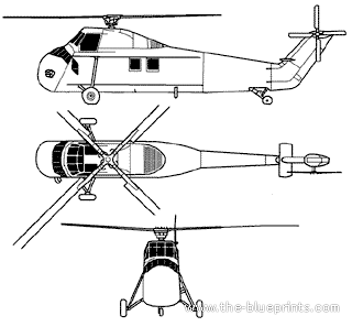 Вертолет Sikorsky CH-34D Seahorse - чертежи, габариты, рисунки