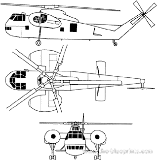 Sikorsky CH-37C Mojave helicopter - drawings, dimensions, figures