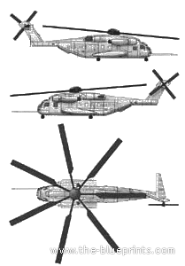 Вертолет Sikorsky CH-53E Sea Stalion - чертежи, габариты, рисунки