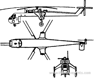 Вертолет Sikorsky CH-54 Tarhe - чертежи, габариты, рисунки