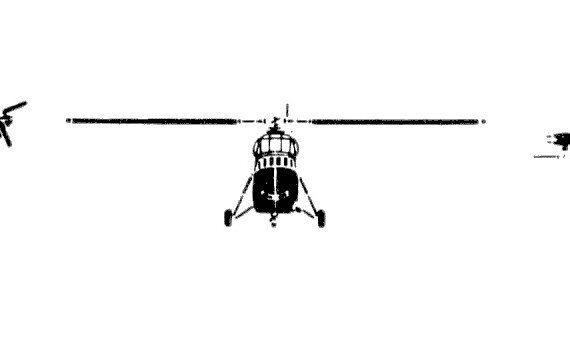 Вертолет Sikorsky H-34 Choctaw - чертежи, габариты, рисунки