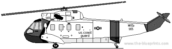 Вертолет Sikorsky HH-52 USCG - чертежи, габариты, рисунки