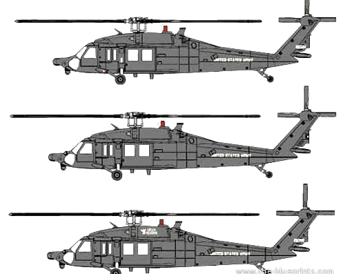 Sikorsky MH-60L Pavehawk helicopter - drawings, dimensions, figures