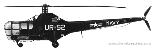 Вертолет Sikorsky S-51 - чертежи, габариты, рисунки