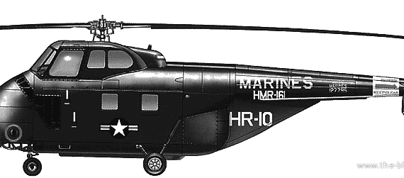 Вертолет Sikorsky S-55 HO4S-3 - чертежи, габариты, рисунки
