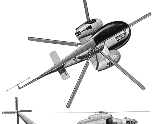 Вертолет Sikorsky S-56 HR2S-1W - чертежи, габариты, рисунки