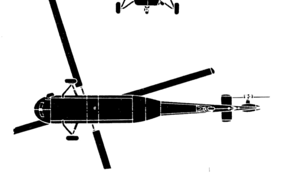 Вертолет Sikorsky S-58 - чертежи, габариты, рисунки