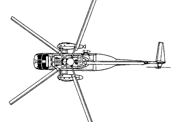 Вертолет Sikorsky S-61 SH-3 Sea King - чертежи, габариты, рисунки
