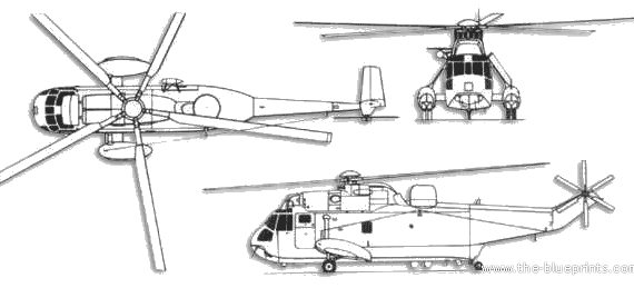 Вертолет Sikorsky S-61 Sea King - чертежи, габариты, рисунки