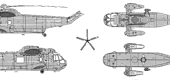 Вертолет Sikorsky S-61 Sea King VIP - чертежи, габариты, рисунки