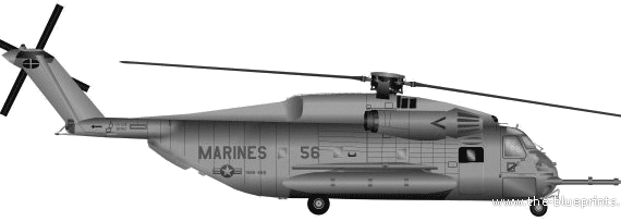 Вертолет Sikorsky S-65 CH-53E Sea Stallion - чертежи, габариты, рисунки
