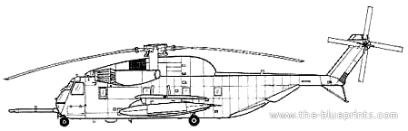 Вертолет Sikorsky S-65 HH-53B Jolly Green Giant - чертежи, габариты, рисунки