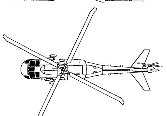 Вертолет Sikorsky S-70 EH-60A Quick Fix II - чертежи, габариты, рисунки