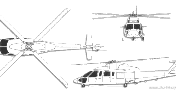 Вертолет Sikorsky S-76 Mk II - чертежи, габариты, рисунки