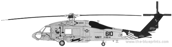 Вертолет Sikorsky SH-60F Oceanhawk - чертежи, габариты, рисунки
