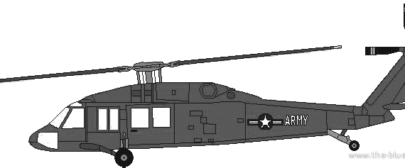 Вертолет Sikorsky SH-60 Blackhawk - чертежи, габариты, рисунки