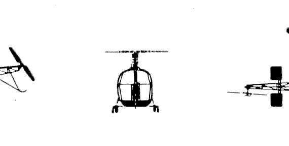 Вертолет Sud Aviation Alouette II - чертежи, габариты, рисунки