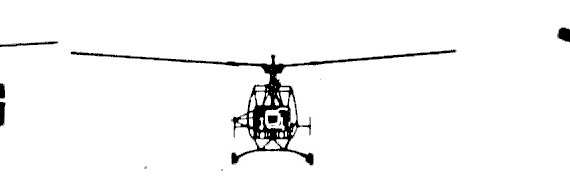 Вертолет Sud Aviation Djinn - чертежи, габариты, рисунки