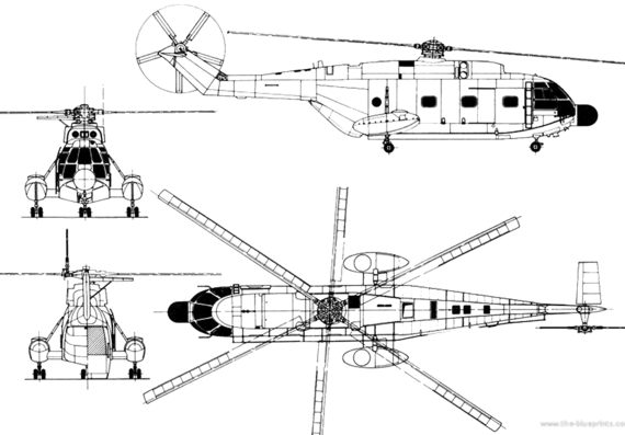 Вертолет Sud Aviation SA-321G Super-Frelon - чертежи, габариты, рисунки
