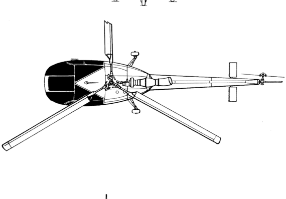 Вертолет Sud Aviation SE-316 Alouette III - чертежи, габариты, рисунки