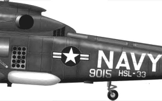 Вертолет US Navy chopper - чертежи, габариты, рисунки