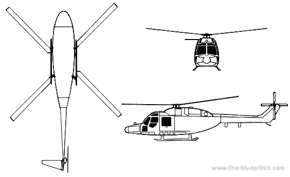 Вертолет Westland Lynx - чертежи, габариты, рисунки