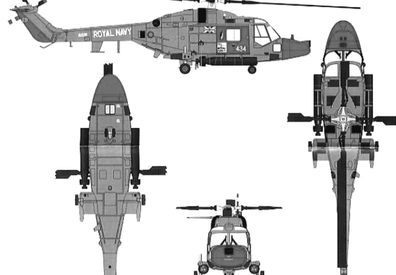 Вертолет Westland Lynx HAS.3 - чертежи, габариты, рисунки