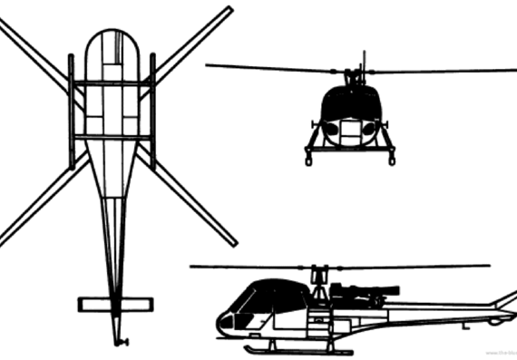 Вертолет Westland Scout Wasp - чертежи, габариты, рисунки