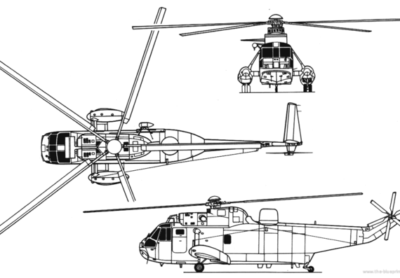Вертолет Westland SeaKing HAS - чертежи, габариты, рисунки