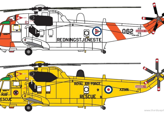 Вертолет Westland Sea King HAR3 - чертежи, габариты, рисунки