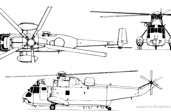 Вертолет Westland Sea King Mk.6 - чертежи, габариты, рисунки