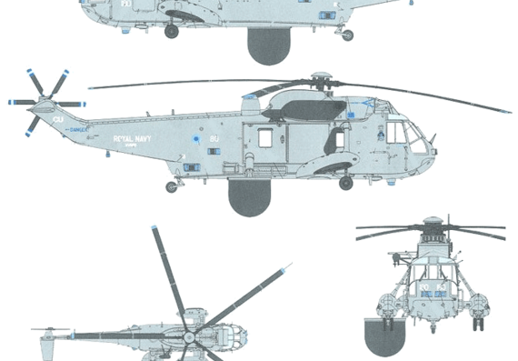 Вертолет Westland Seaking AEW.2 - чертежи, габариты, рисунки