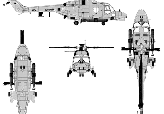 Вертолет Westland Super Lynks Mk.95 - чертежи, габариты, рисунки