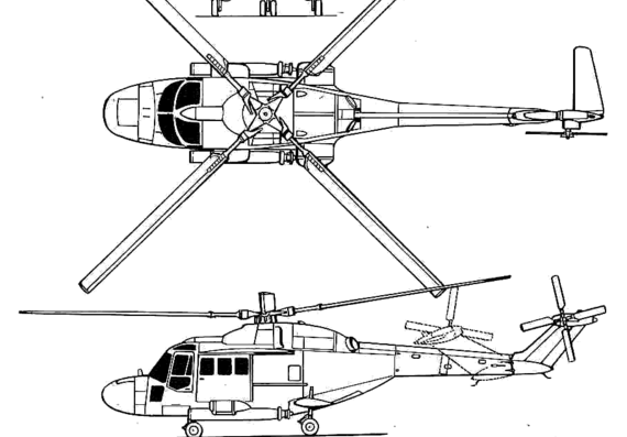 Вертолет Westland WG-13 Lynx - чертежи, габариты, рисунки