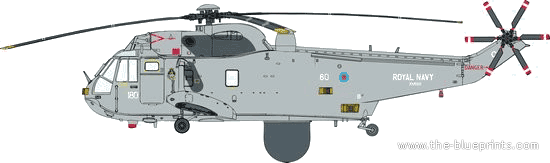 Вертолет Westland WS-61 Sea King AEW.2 - чертежи, габариты, рисунки