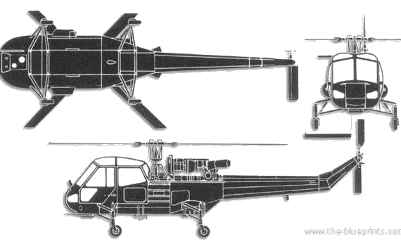 Вертолет Westland Wasp HAS Mk. I - чертежи, габариты, рисунки