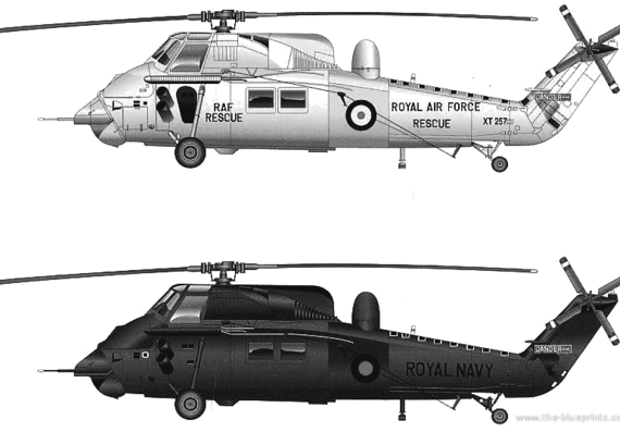 Вертолет Westland Wessex HAS.3 - чертежи, габариты, рисунки