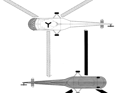 Вертолет Westland Whirlwind H.A.S. 22 - чертежи, габариты, рисунки