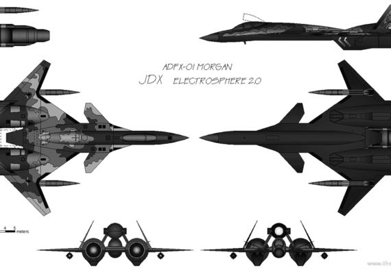 Самолет ADFX-01 Morgan - чертежи, габариты, рисунки
