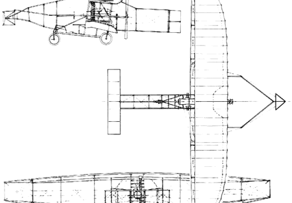 AEA Aerodrome No.4 Silver Dart (USA) (1908) - drawings, dimensions, figures