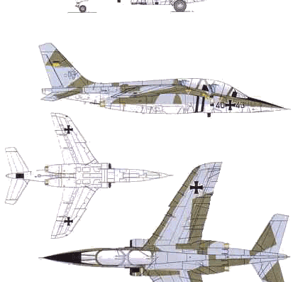 Самолет AMD-BA-Dornier Alpha Jet A - чертежи, габариты, рисунки