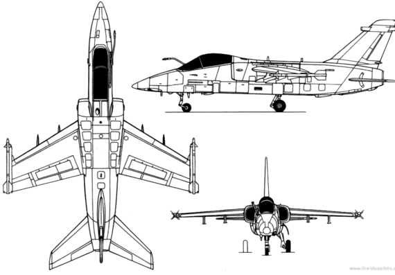 Самолет AMX - чертежи, габариты, рисунки